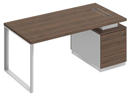 Стол руководителя на опорной тумбе правый БР 103R