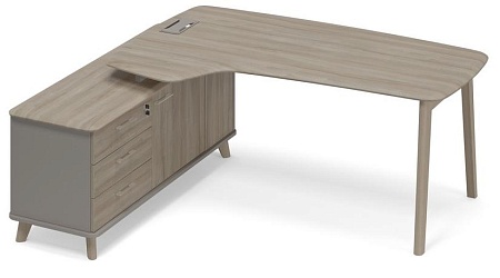Стoл эргономичный на тумбе левый (тип 4) WOOD ТМ В2 121