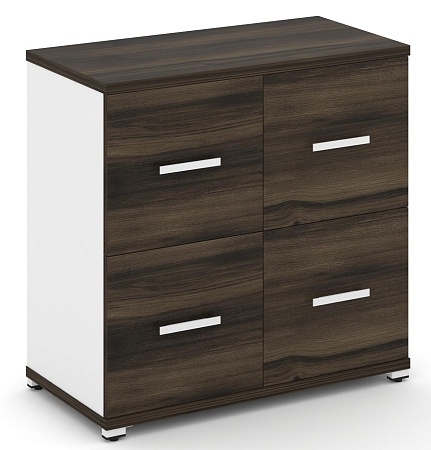 Шкаф две широкие секции, 2 ниши (2 фасада ЛДСП, 1 ниша + 2 фасада ЛДСП, 1 ниша) CN.STS-212 B/W