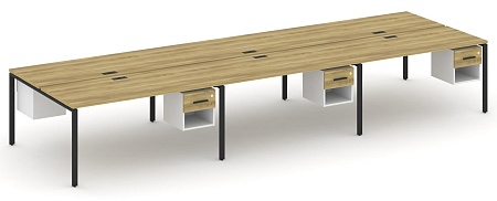 Рабочая станция двухсторонняя с подвесными тумбами на 6 мест CN.DRS-160 B/W