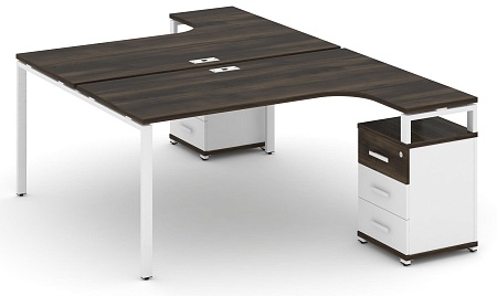 Рабочая станция с двумя опорными тумбами CN.DSA-306 B/W