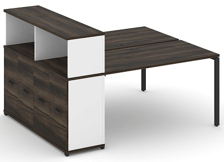 Рабочая станция с опорным распашным шкафом с надставкой низкой CN.DRS-227 B/W