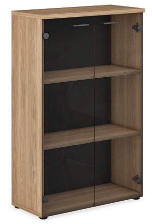 Шкаф средний со стеклянными фасадами EVL418/U003/ANT.GRAFIT