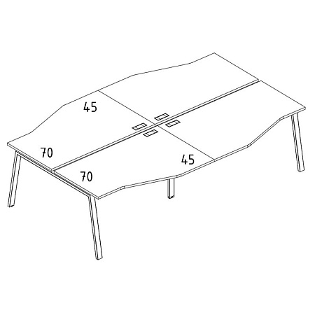 Рабочая станция со столами эргономичными  А4 Б3 190-2 БП