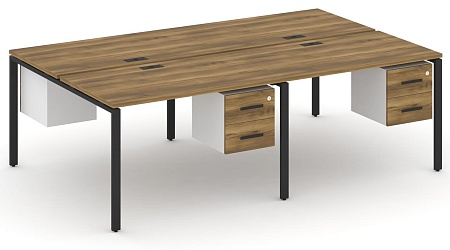 Рабочая станция двухсторонняя с подвесными тумбами на 4 места CN.DRS-134 B/W