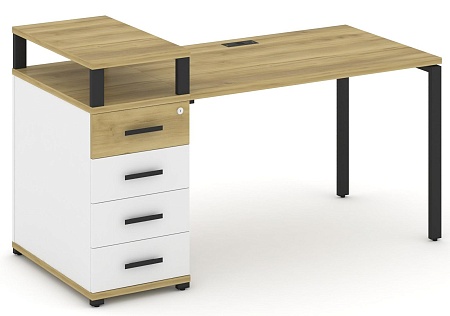 Стол рабочий с одной опорной тумбой CN.SP-410 B/W