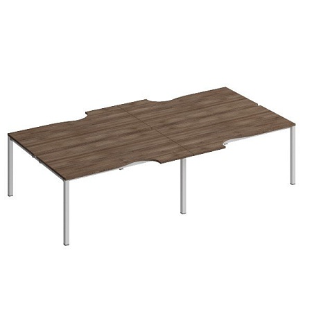 Рабочая станция со столами эргономичными на металлокаркасе КФ (4х160) К.1150-2