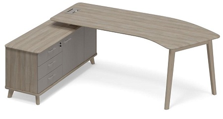 Стол на тумбе левый (тип 5) WOOD эргономичный ТМ В2 127
