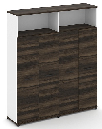 Шкаф две широкие секции, 5 ниш (4 фасада ЛДСП, 4 ниши ) CN.STS-526 B/W