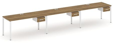 Рабочая станция односторонняя с подвесными тумбами на 3 места CN.ORS-132 B/W