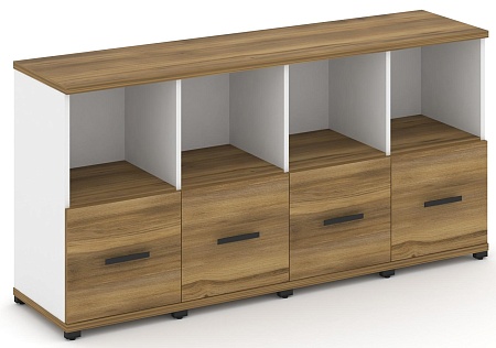 Шкаф четыре узкие секции, 2 ниши (4 фасада  ЛДСП, 1 ниша) CN.STU-241 B/W