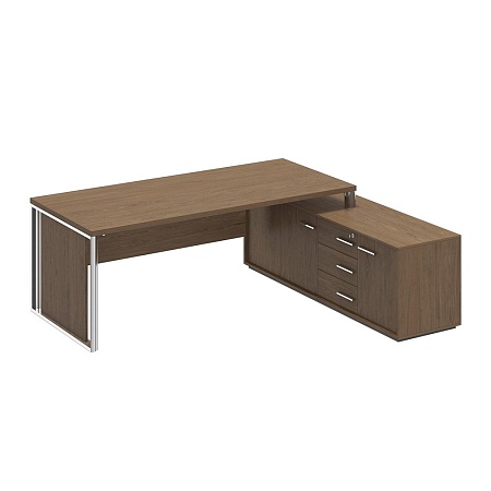 Стол руководителя на опорной тумбе правый ОР 138-1R