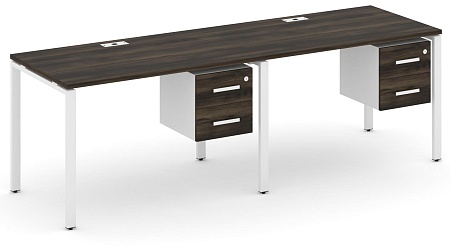 Рабочая станция односторонняя с подвесными тумбами на 2 места CN.ORS-114 B/W