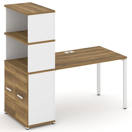 Стол рабочий с опорным распашным шкафом с надставкой высокой CN.SP-230 B/W
