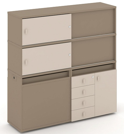 Набор №25. Тумба двойная + высокая надставка ES.NB.2V-25