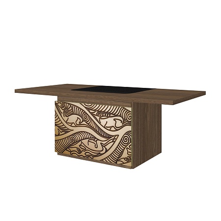 Стол руководителя с декоративным траверсом TS-200 +  TS-100.4