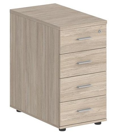 Тумба приставная с 4 ящ., с замком без топа SG.522.WH.WH