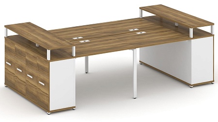 Рабочая станция с опорными распашными шкафоми с верхними горизонтами CN.DRS-265 B/W