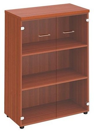 Шкаф для документов средний со стеклянными прозрачными дверьми ПТ 969