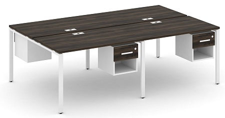 Рабочая станция двухсторонняя с подвесными тумбами на 4 места CN.DRS-138 B/W