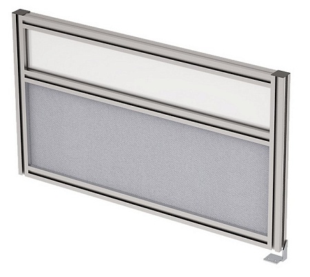 Барьер боковой в алюминевом профиле, вставка стекл...