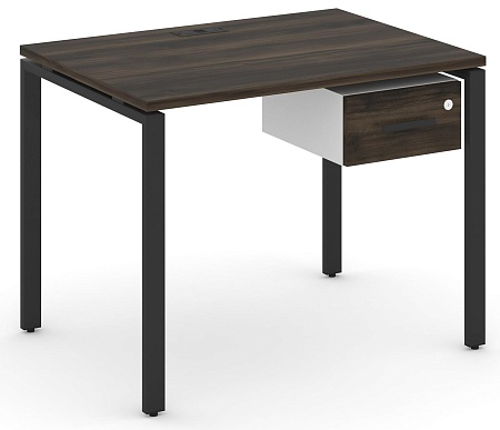 Стол рабочий с подвеснй тумбой с одним ящиком CN.SP-109 B/W