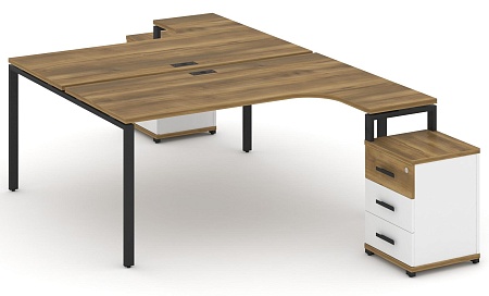 Рабочая станция с двумя опорными тумбами CN.DSA-306 B/W