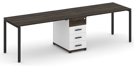 Рабочая станция на 2 места с одной опорной тумбой CN.ORS-402 B/W