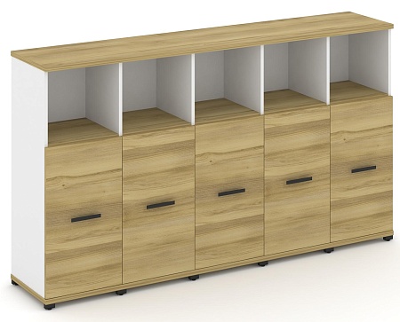 Шкаф пять узких секций, 3 ниши (5 фасадов ЛДСП, 2 ниши) CN.STU-353 B/W