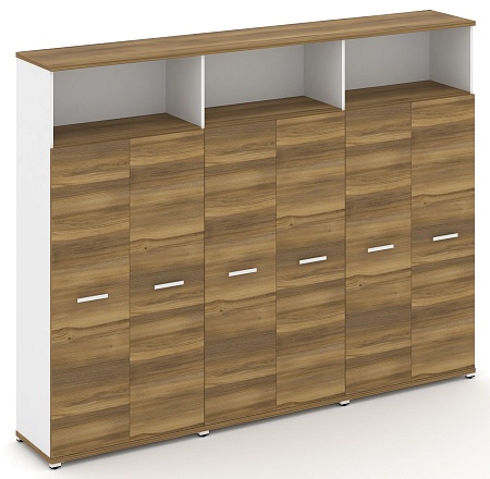 Шкаф три широкие секции, 5 ниш (6 фасадов ЛДСП, 4 ниши ) CN.STS-536 B/W