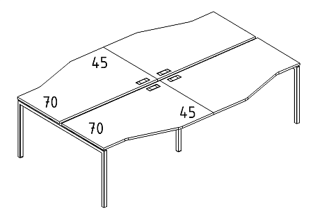 Рабочая станция со столами эргономичными  А4 Б2 191-2 БП