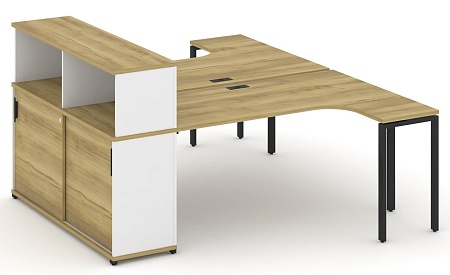 Рабочая станция с опорным стеллажом с надставкой низкой CN.DSA-220 B/W