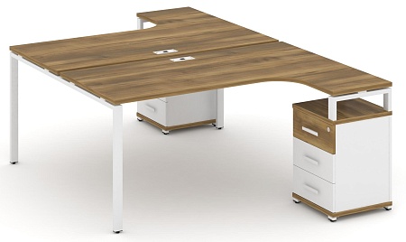 Рабочая станция с двумя опорными тумбами CN.DSA-306 B/W