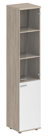 Шкаф высокий 2-х дверный со стеклом,, з.ст HDF, правый SG.802.R