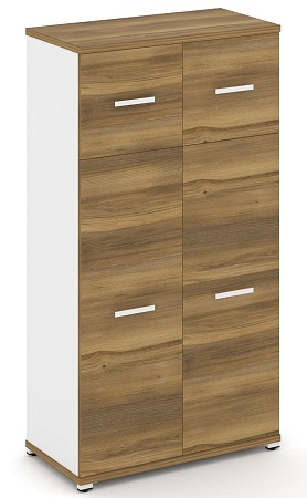 Шкаф две широкие секции, 4 ниши (2 фасада ЛДСП, 3 ниши + 2 фасада ЛДСП, 1 ниша) CN.STS-414 B/W