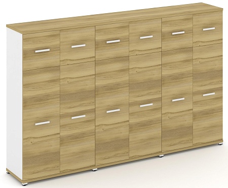 Шкаф три широкие секции, 4 ниши (6 фасадов ЛДСП, 3 ниши + 6 фасадов ЛДСП, 1 нишу) CN.STS-434 B/W