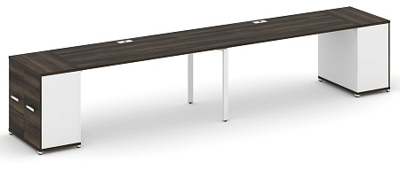 Рабочая станция с опорными распашными шкафами CN.ORS-220 B/W