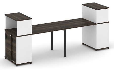Рабочая станция с опорными шкафом купе с надставкой низкой CN.ORS-237 B/W