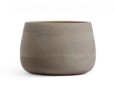 Кашпо TREEZ ERGO Graphics Низкая чаша Капучино в-37 см, д-55 см