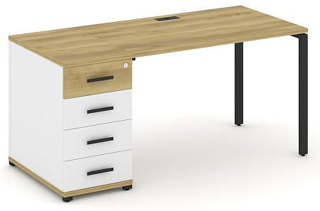 Стол рабочий с одной опорной тумбой CN.SP-402 B/W