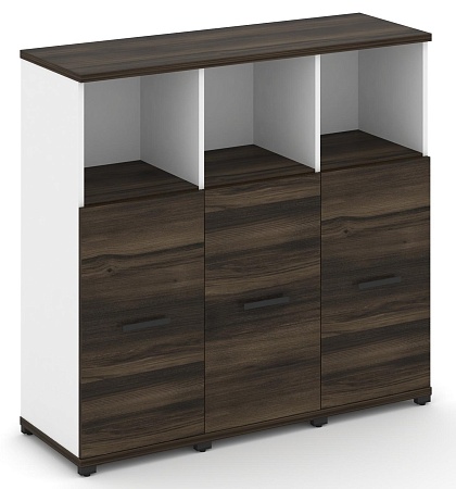 Шкаф три узкие секции, 3 ниши (3 фасада ЛДСП, 2 ниши) CN.STU-333 B/W