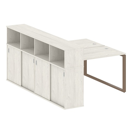 Рабочая станция на О-образном м/к с опорным шкафом-купе БО.РС-СШК-4.2