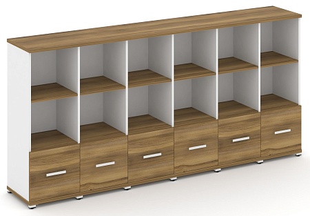 Шкаф шесть узких секций, 3 ниши (6 фасадов ЛДСП, 1 ниша) CN.STU-361 B/W