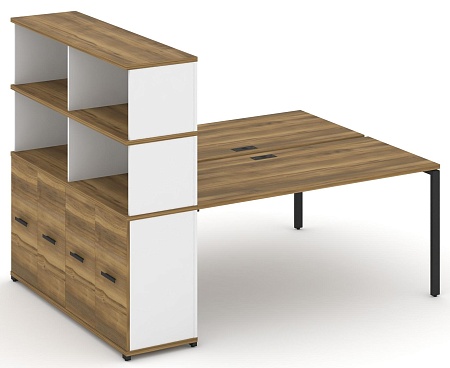 Рабочая станция с опорным распашным шкафом с надставкой высокой CN.DRS-232 B/W