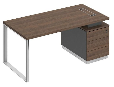 Стол руководителя на опорной тумбе правый БР 103R