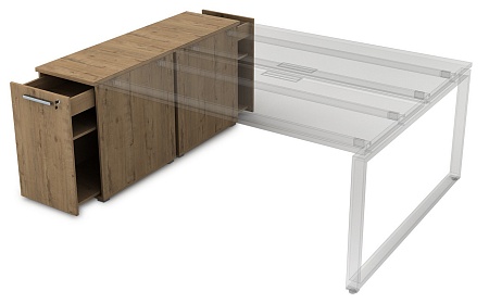 Тумба с выкатной секцией и общим топом 9ТП.012.2