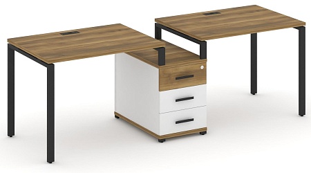 Рабочая станция на 2 места с одной опорной тумбой CN.ORS-301 B/W