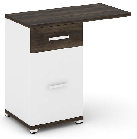 Тумба приставная узкая 1 ящик + 1 распашной фасад со свесом. CN.TUS-003 B/W