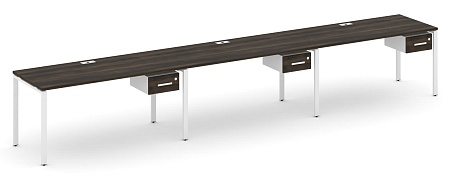 Рабочая станция односторонняя с подвесными тумбами на 3 места CN.ORS-132 B/W