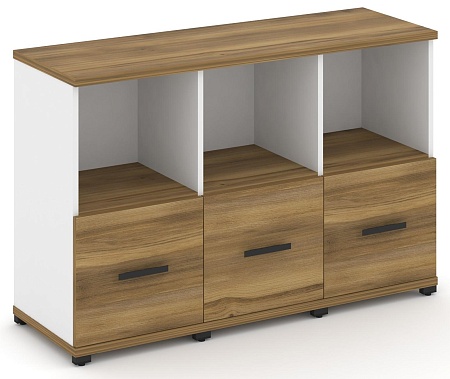 Шкаф три узкие секции, 2 ниши (3 фасада ЛДСП, 1 ниша) CN.STU-231 B/W